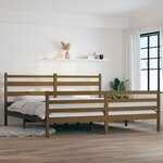 vidaXL Cadre de lit Bois massif de pin 200x200 cm Marron miel