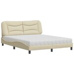 vidaXL Lit avec matelas crème 160x200 cm tissu