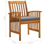 vidaXL Ensemble à manger de jardin 5 Pièces avec coussins Acacia solide