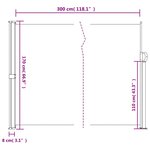 vidaXL Auvent latéral rétractable vert foncé 170x300 cm