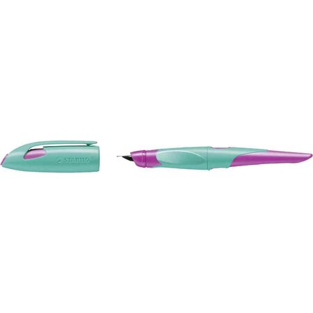 Stylo plume easybirdy r  droitier  turquoise/rose fluo stabilo