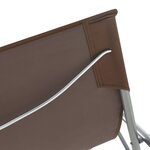 vidaXL Chaises de plage pliables 2 Pièces Acier et tissu oxford Marron