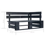 vidaXL Salon de jardin palette 4 Pièces et coussins pin imprégné de noir