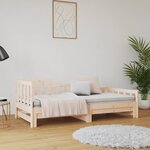 vidaXL Lit coulissant 2x(90x190) cm Bois de pin massif
