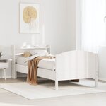 vidaXL Cadre de lit sans matelas blanc 100x200 cm bois de pin massif