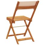 vidaXL Chaises de jardin pliantes lot de 8 beige tissu et bois massif