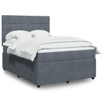 vidaXL Sommier à lattes de lit et matelas Gris foncé 140x190cm Velours