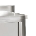 vidaXL Table de travail de cuisine avec portes coulissantes inox