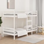 vidaXL Lit superposé Blanc 90x190 cm Bois de pin massif