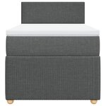 vidaXL Sommier à lattes de lit avec matelas Gris foncé 100x200cm Tissu