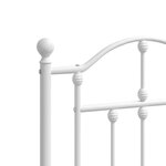 vidaXL Tête de lit métal blanc 200 cm