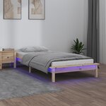 vidaXL Cadre de lit à LED 90x200 cm Bois massif