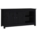 vidaXL Meuble TV Noir 103x36 5x52 cm Bois de pin massif