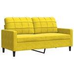 vidaXL Ensemble de canapés 3 Pièces avec coussins Jaune Velours