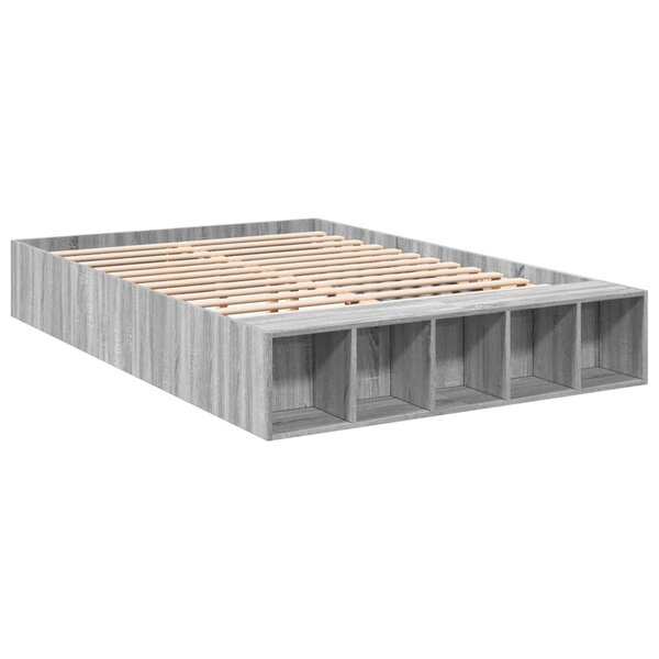 vidaXL Cadre de lit sonoma gris 120x190 cm bois d'ingénierie