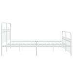 vidaXL Cadre de lit métal avec tête de lit/pied de lit blanc 183x203cm