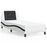 vidaXL Cadre de lit sans matelas blanc et noir 90x200 cm similicuir