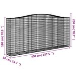 vidaXL Paniers à gabions arqués 2 Pièces 400x50x180/200 cm Fer galvanisé