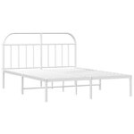 vidaXL Cadre de lit métal avec tête de lit blanc 140x190 cm