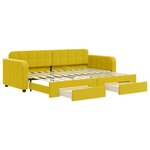 vidaXL Lit de jour avec gigogne et tiroirs jaune 80x200 cm velours
