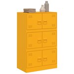 vidaXL Buffet jaune moutarde 67x39x107 cm acier