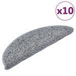 vidaXL Tapis d'escalier 10 Pièces 56x17x3 cm Gris
