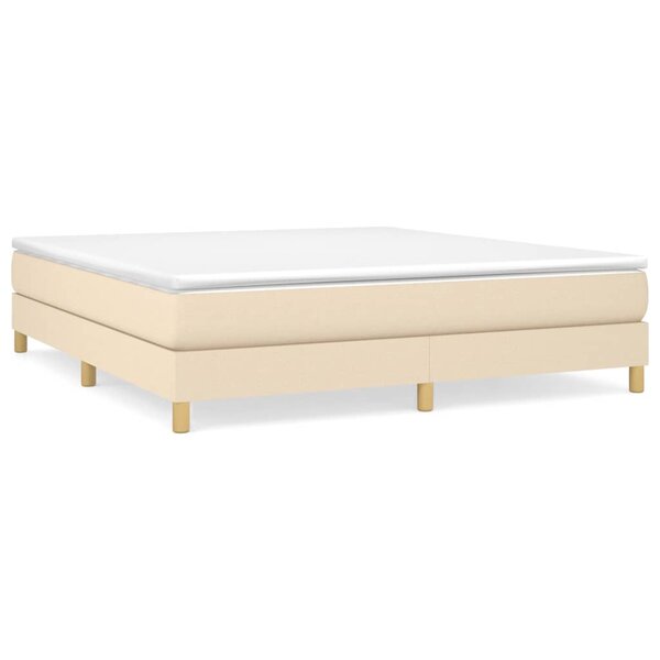 vidaXL Cadre de lit Crème 180 x 200 cm Tissu