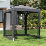 vidaXL Tente de fête avec 4 parois latérales en maille Anthracite 2x2m