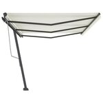 vidaXL Auvent automatique sur pied 600x350 cm Crème