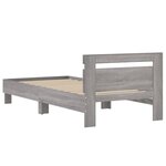vidaXL Cadre de lit avec tête de lit sonoma gris 75x190 cm