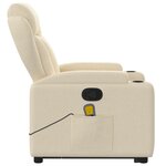 vidaXL Fauteuil inclinable de massage Crème Tissu