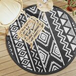vidaXL Tapis d'extérieur noir Ø160 cm PP