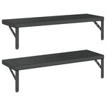 vidaXL Étagères murales 2 Pièces 75x23 5 cm noir acier inoxydable
