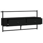 vidaXL Meuble TV mural noir 100 5x30x51 cm bois d'ingénierie