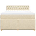 vidaXL Sommier à lattes de lit avec matelas Crème 140x190 cm Tissu
