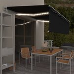 vidaXL Auvent automatique store capteur de vent et LED 5x3m Anthracite