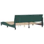 vidaXL Cadre de lit avec lumières LED vert foncé 200x200 cm velours