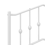 vidaXL Cadre de lit métal avec tête de lit/pied de lit blanc 200x200cm