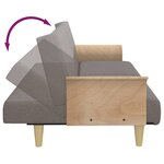 vidaXL Canapé-lit avec accoudoirs taupe tissu