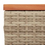 vidaXL Tables d'appoint de jardin 2 Pièces beige rotin bois massif