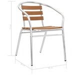 vidaXL Chaises empilables de jardin 4 Pièces Aluminium et WPC Argenté