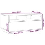 vidaXL Table basse avec lumières LED gris béton 90x49x40 cm
