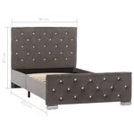 vidaXL Cadre de lit Gris Velours 90x200 cm