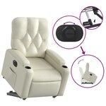 vidaXL Fauteuil inclinable électrique crème similicuir