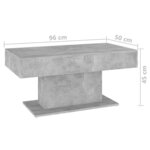 vidaXL Table basse Gris béton 96x50x45 cm Aggloméré