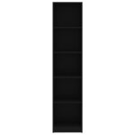 vidaXL Bibliothèque à 5 niveaux Noir 40x24x175 cm Bois d’ingénierie