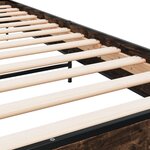 vidaXL Cadre de lit chêne fumé 100x200 cm bois d'ingénierie et métal