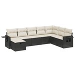 vidaXL Salon de jardin 8 Pièces avec coussins noir résine tressée