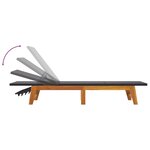 vidaXL Chaise longue Noir/marron Résine tressée/bois massif d'acacia
