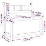 vidaXL Banc 80x41x77 cm Bois de pin massif